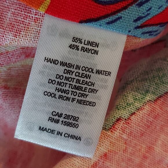 NWT Maison d/Amelie Colorful Rainbow Tie Front Cardigan Tropical Linen Blend - Picture 7 of 7